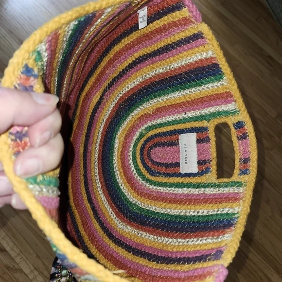 Multicolor Woven Jute Bag - Picture 2 of 5